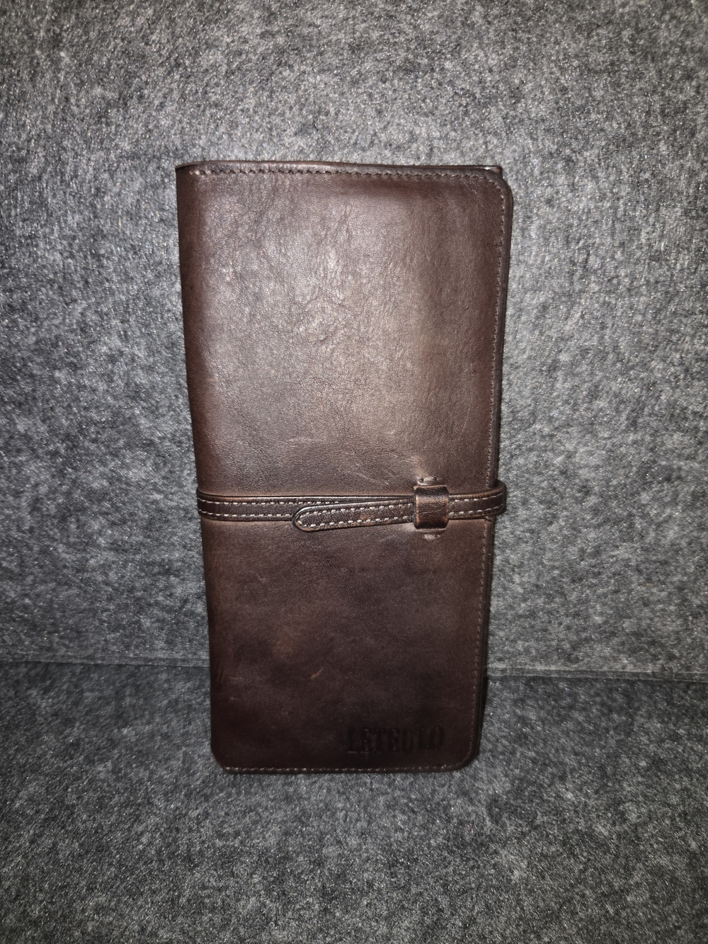 Leteulo Brown Leather Foldover  Wallet